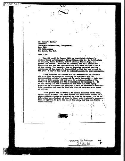 CIA y el informe OVNI de 1953