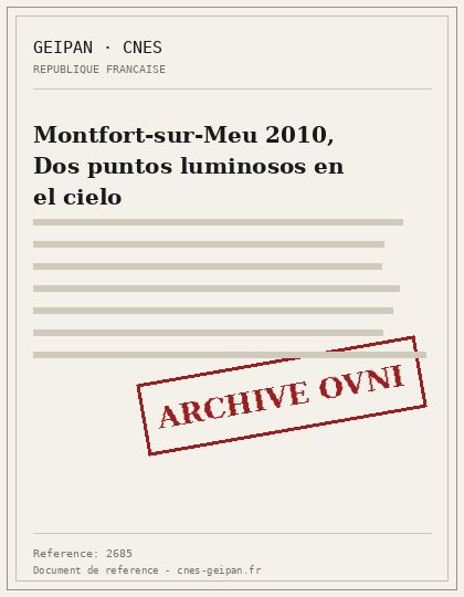 Montfort-sur-Meu 2010, Dos puntos luminosos en el cielo