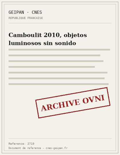 Camboulit 2010, objetos luminosos sin sonido