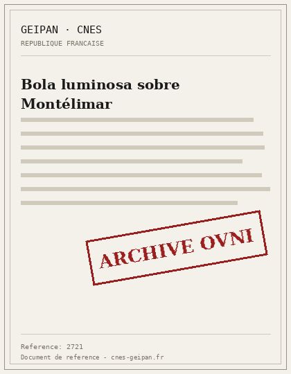 Bola luminosa sobre Montélimar