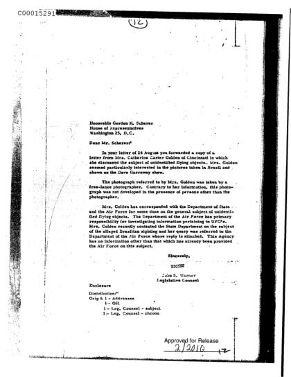 CIA responde a consulta sobre OVNI
