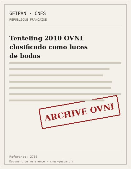 Tenteling 2010 OVNI clasificado como luces de bodas