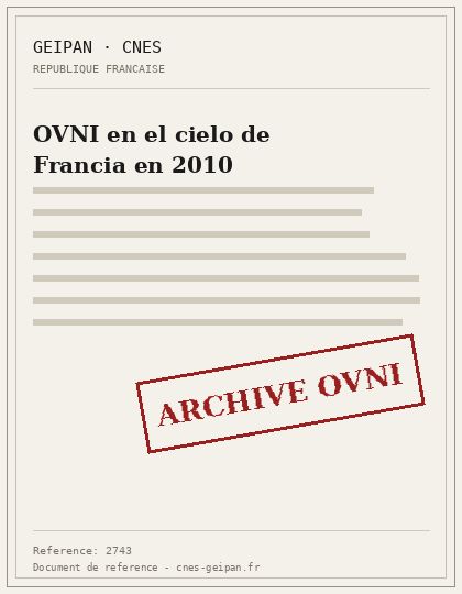 OVNI en el cielo de Francia en 2010