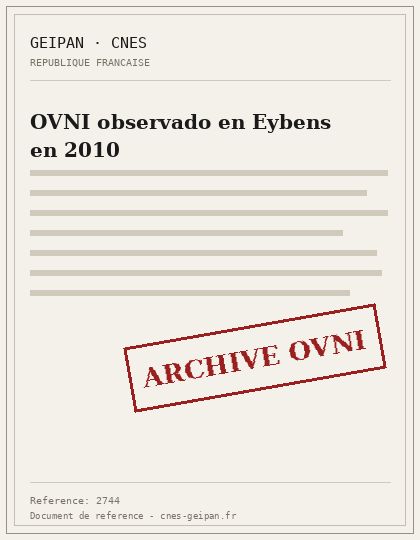 OVNI observado en Eybens en 2010