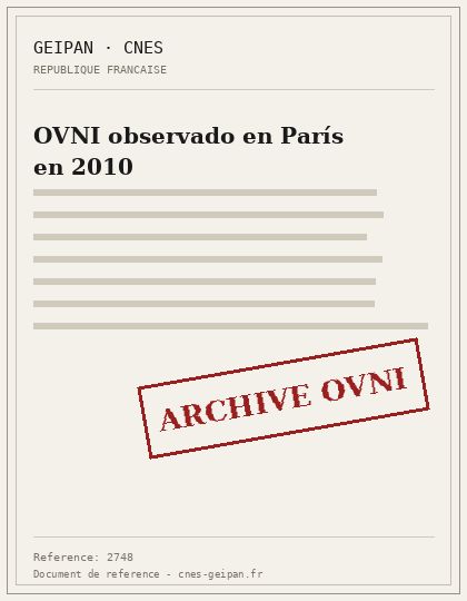 OVNI observado en París en 2010