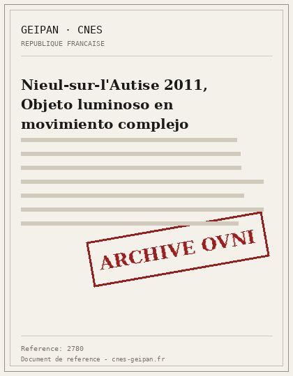 Nieul-sur-l'Autise 2011, Objeto luminoso en movimiento complejo