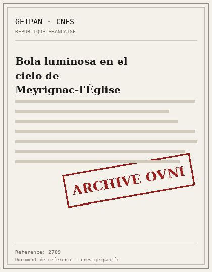 Bola luminosa en el cielo de Meyrignac-l'Église