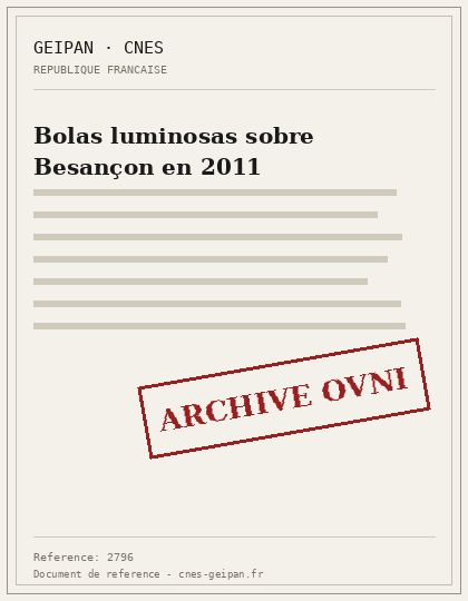Bolas luminosas sobre Besançon en 2011