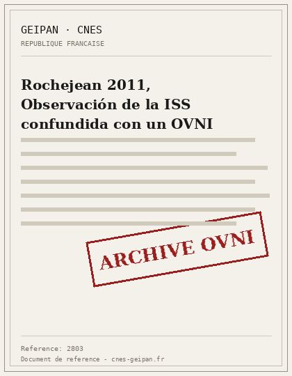 Rochejean 2011, Observación de la ISS confundida con un OVNI