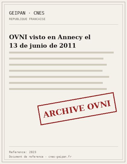 OVNI visto en Annecy el 13 de junio de 2011