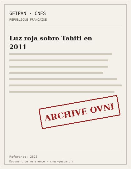 Luz roja sobre Tahiti en 2011
