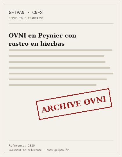 OVNI en Peynier con rastro en hierbas