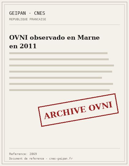 OVNI observado en Marne en 2011
