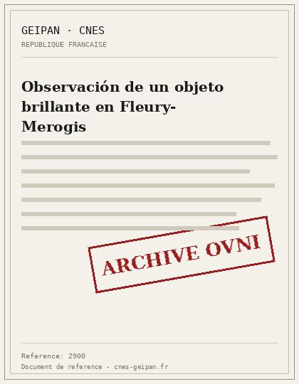 Observación de un objeto brillante en Fleury-Merogis