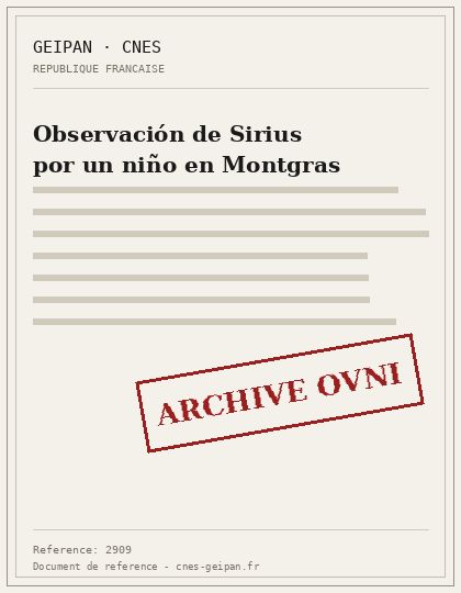 Observación de Sirius por un niño en Montgras