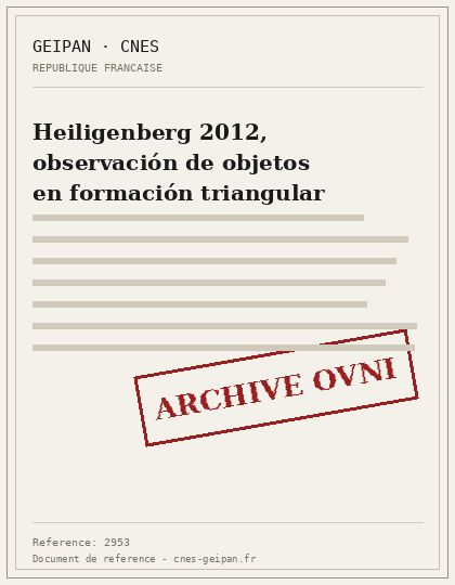 Heiligenberg 2012, observación de objetos en formación triangular