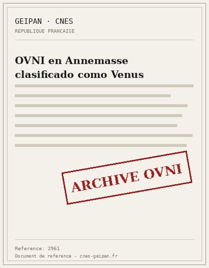 OVNI en Annemasse clasificado como Venus