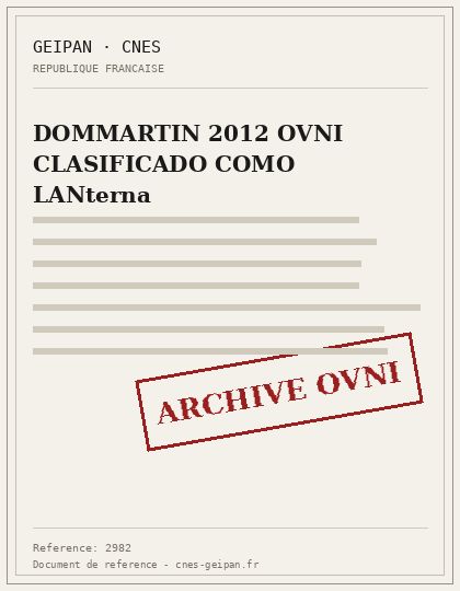 DOMMARTIN 2012 OVNI CLASIFICADO COMO LANterna