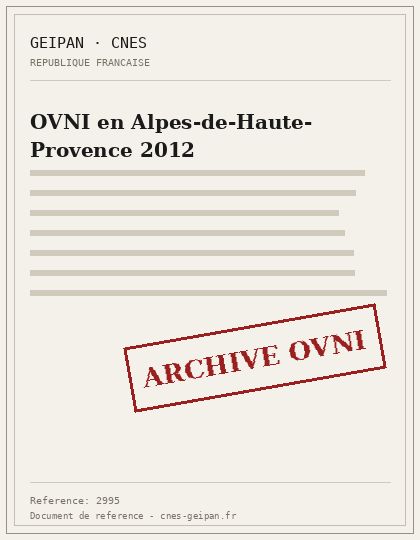 OVNI en Alpes-de-Haute-Provence 2012