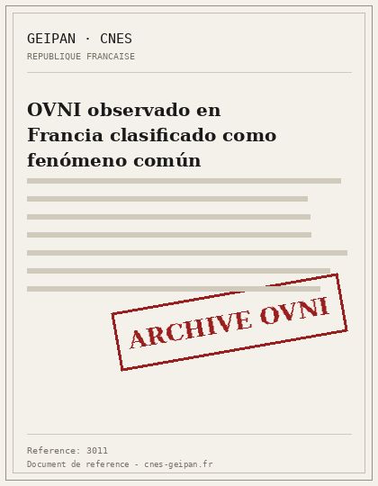OVNI observado en Francia clasificado como fenómeno común