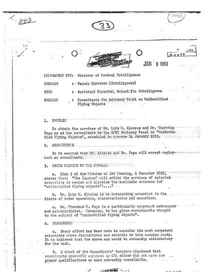 CIA recluta a científicos para investigar OVNI