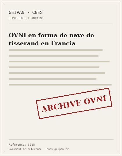 OVNI en forma de nave de tisserand en Francia