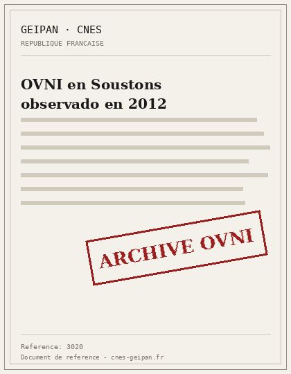 OVNI en Soustons observado en 2012