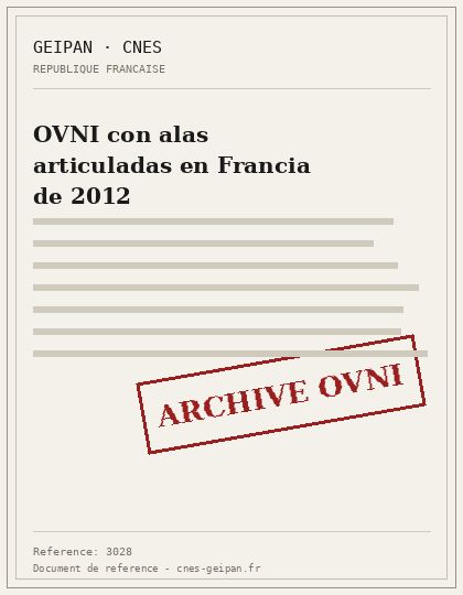 OVNI con alas articuladas en Francia de 2012