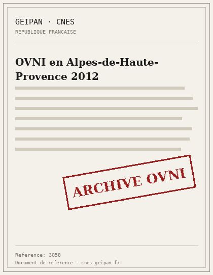 OVNI en Alpes-de-Haute-Provence 2012