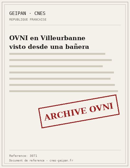 OVNI en Villeurbanne visto desde una bañera