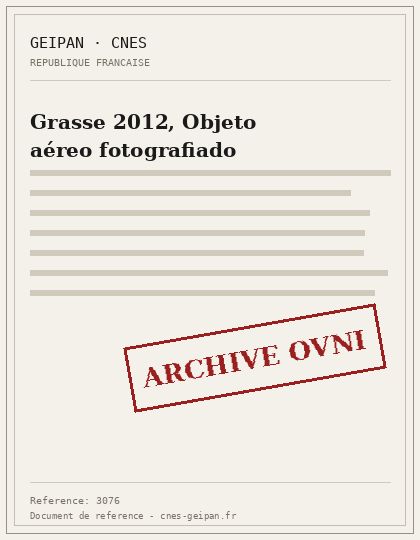 Grasse 2012, Objeto aéreo fotografiado