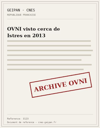 OVNI visto cerca de Istres en 2013