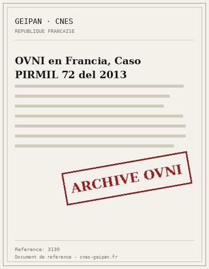 OVNI en Francia, Caso PIRMIL 72 del 2013