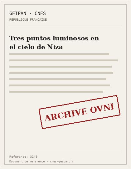 Tres puntos luminosos en el cielo de Niza