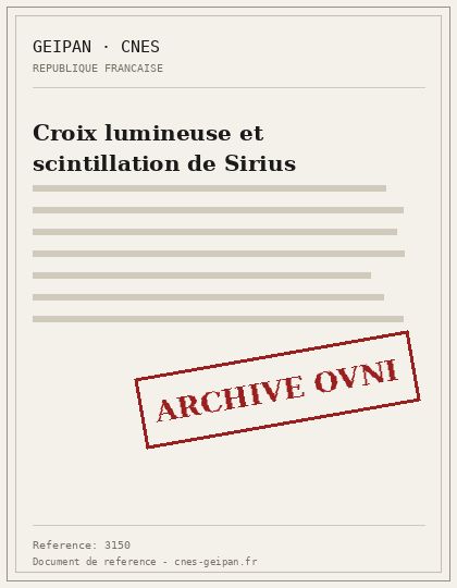 Croix lumineuse et scintillation de Sirius