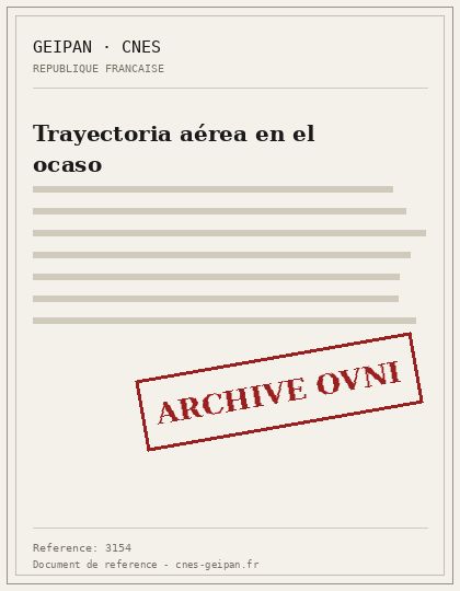 Trayectoria aérea en el ocaso