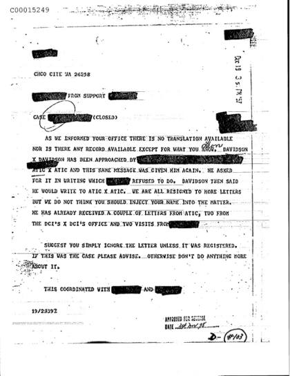 CIA y documentos OVNI