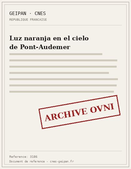 Luz naranja en el cielo de Pont-Audemer