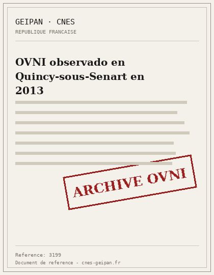 OVNI observado en Quincy-sous-Senart en 2013