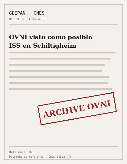 OVNI visto como posible ISS en Schiltigheim