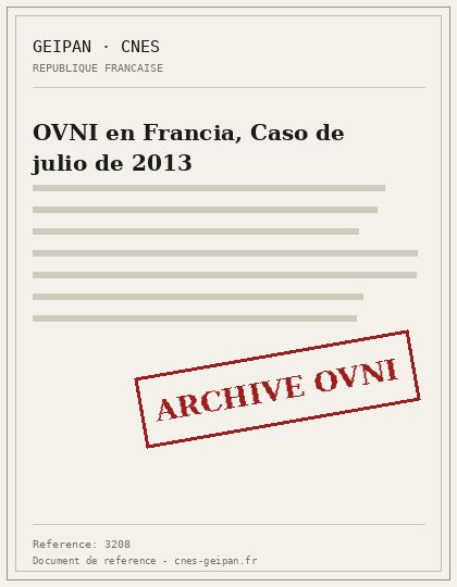 OVNI en Francia, Caso de julio de 2013