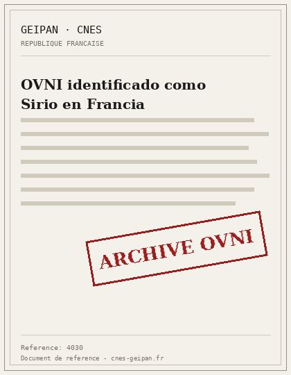 OVNI identificado como Sirio en Francia