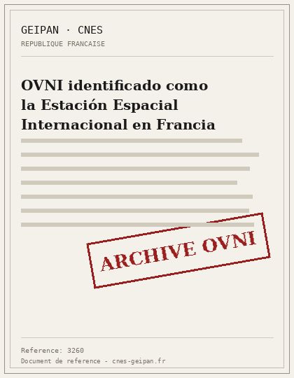 OVNI identificado como la Estación Espacial Internacional en Francia