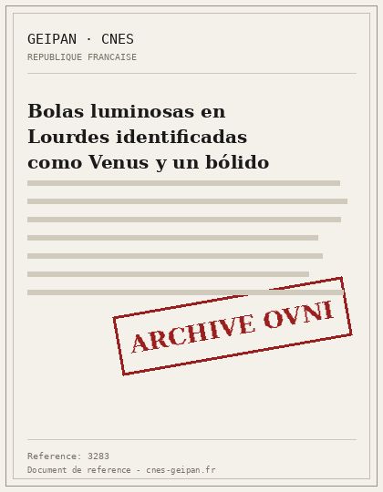 Bolas luminosas en Lourdes identificadas como Venus y un bólido