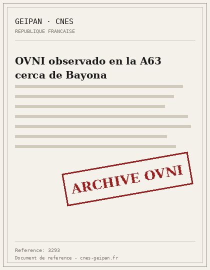 OVNI observado en la A63 cerca de Bayona
