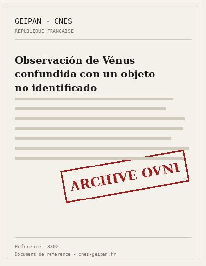 Observación de Vénus confundida con un objeto no identificado