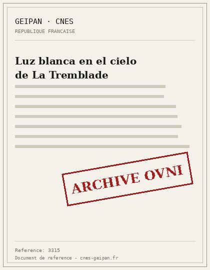 Luz blanca en el cielo de La Tremblade