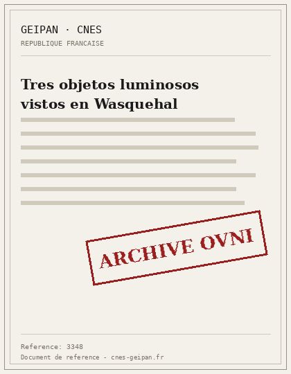 Tres objetos luminosos vistos en Wasquehal