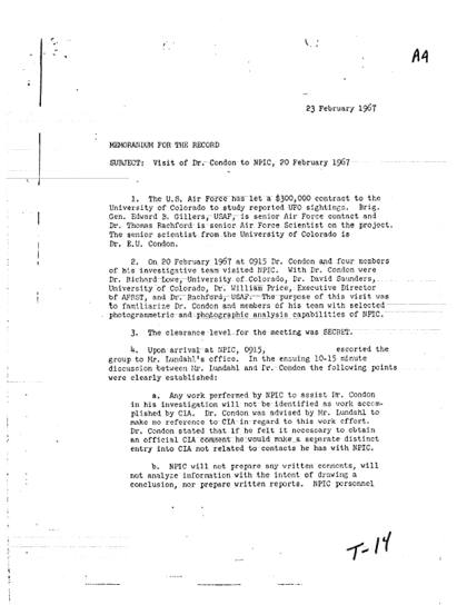 Visita de Condon a la NPIC en 1967