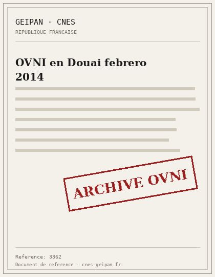 OVNI en Douai febrero 2014